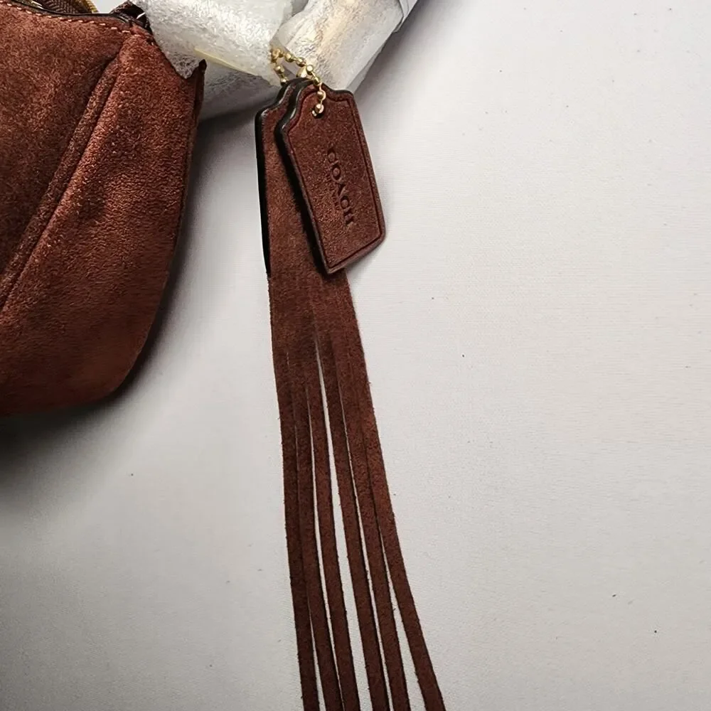 NWT Coach CCE42 Teri Mini Crossbody Top Handle Handbag Suede Vintage Brown